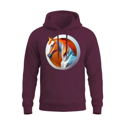 Majestic Horse Head Unisex Hoodie - Maroon