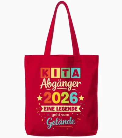 Kita Abgänger 2026 Schulkind 2026 Junge Einschulung Mädchen Tote Bags - Red
