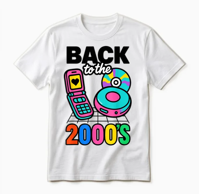 Back to the 2000s Retro Nostalgic Party Gift Unisex T-Shirt in White