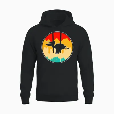 Pelican Retro Unisex Hoodie - Black