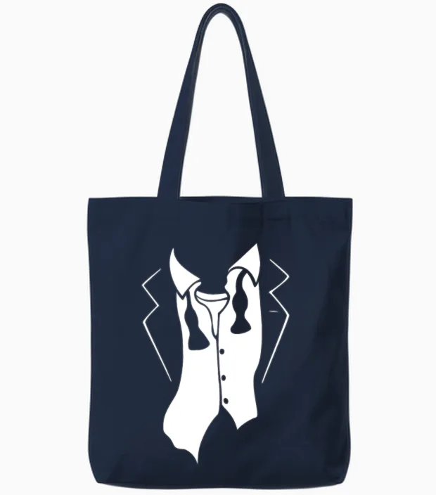 Funny Tuxedo Tux After Party Tuxedo Wedding Gifts Tote Bags in Navy