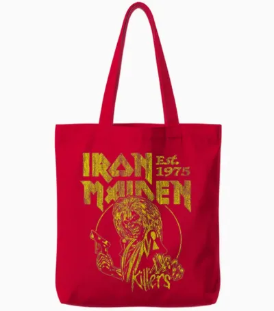 Iron Maiden - Killers Yellow Circle Tote Bags - Red