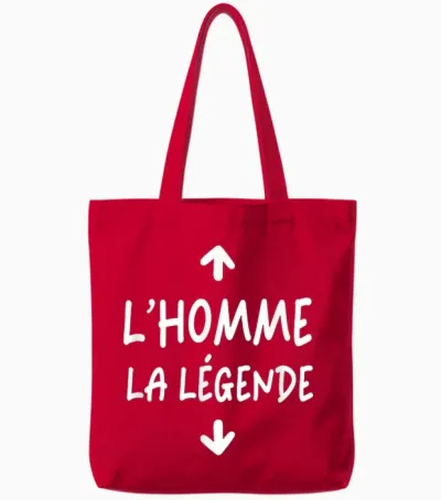 Man Legend Gift Offset Original Cock Humor Zizi T-Shirt, Black, S Tote Bags - Red