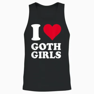 Rotes Herz Ich Liebe Goth Girls Unisex Tank Top - Black