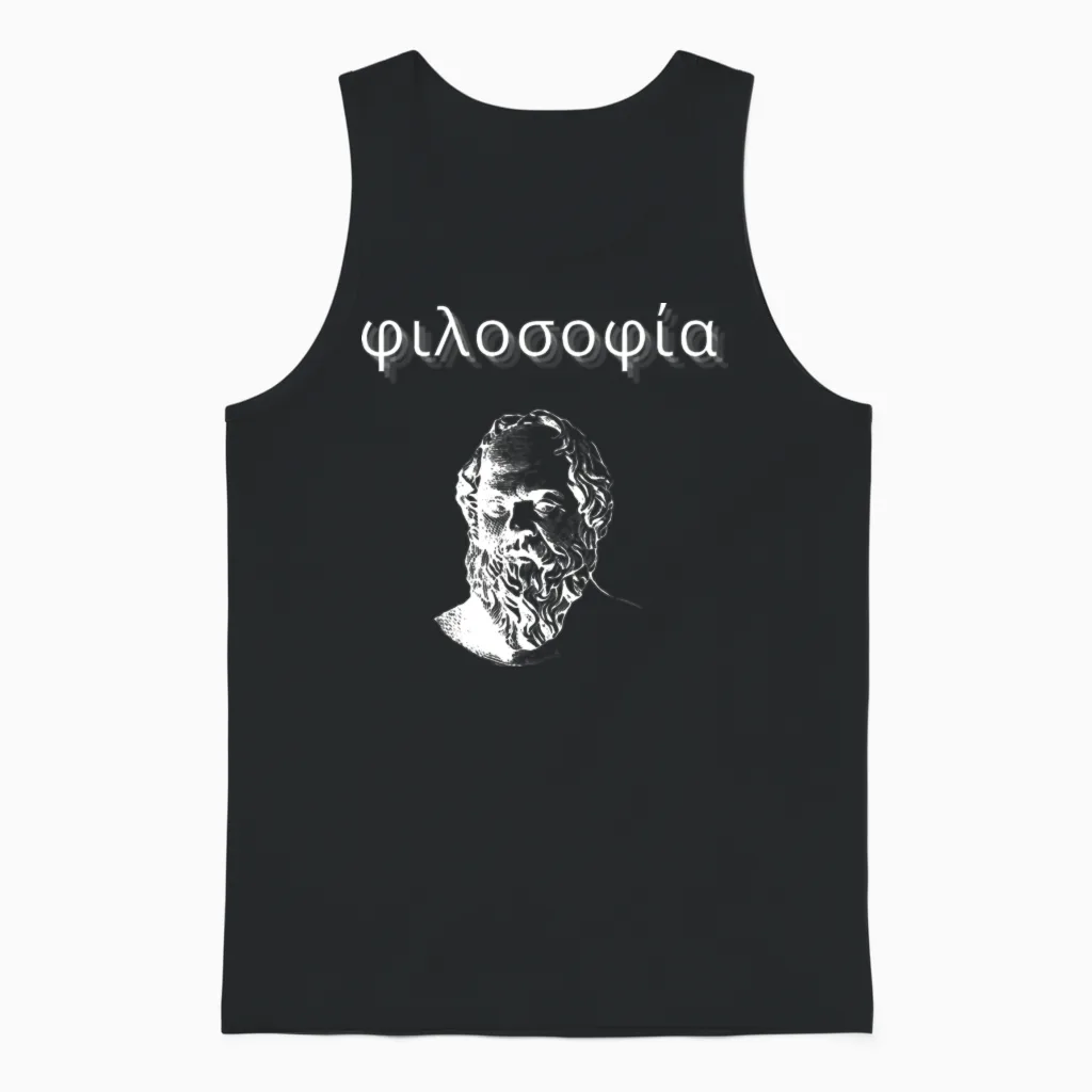 Greek Philosophy - Socrates Unisex Tank Top in Black