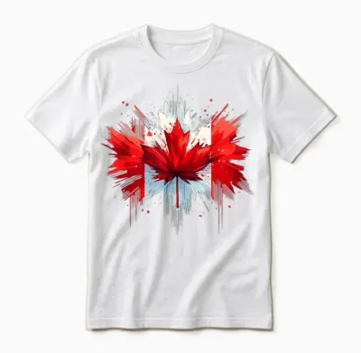 Canada Flag Canadian Canadians T-Shirt, Black Unisex T-Shirt - White