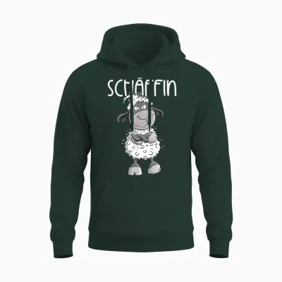T-Shirt with German Text "cooles Schäffin Schaf Für Die Chefin Vorgesetzte Teamleiter Unisex Hoodie - Forest