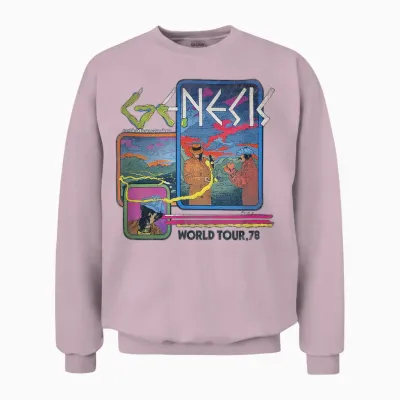 Genesis Rock Music Band World Tour 78 Unisex Sweatshirt - Light Pink