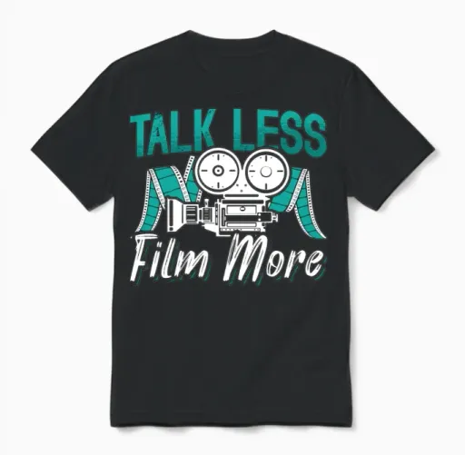Film Director Talk Less Film More Cinematographer Unisex T-Shirt in Black