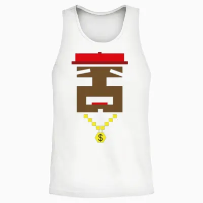 Retro Gangster Rapper Unisex Tank Top - White