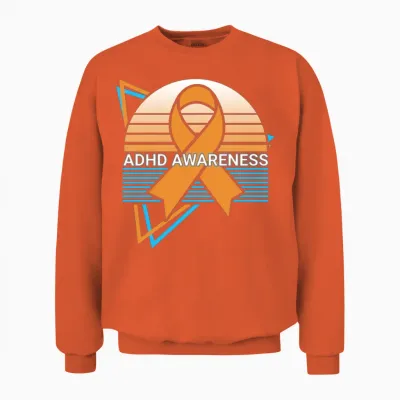 Adhd Awareness Retro Unisex Sweatshirt - Orange