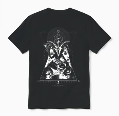 Baphomet - as Above So Below - Occult Sacred Geometry T-Shirt, Black Unisex T-Shirt - Black