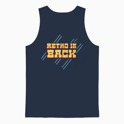 Nostalgia Retro Is Back Unisex Tank Top - Navy
