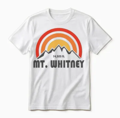 Mt. Whitney California Unisex T-Shirt - White
