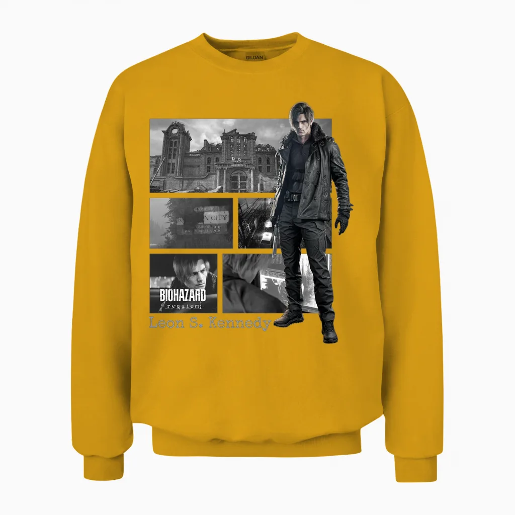 Resident Evil Requiem Leon Fp Unisex Sweatshirt in Gold