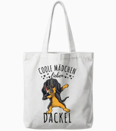 Coole Mädchen Lieben Dackel Tote Bags - White
