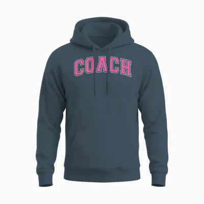 Coach Sports Trainer Vintage Pink White on Back Unisex Hoodie - Dark Heather