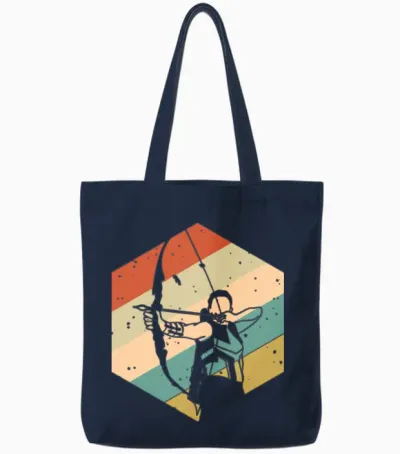 Retro Archer Tote Bags - Navy