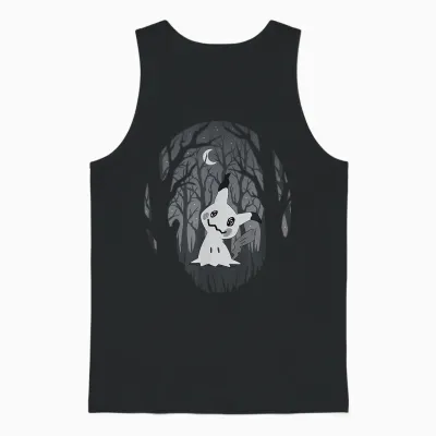 Pokémon - Mimikyu Ghost Fairy Type Dark Spooky Forest Unisex Tank Top - Black