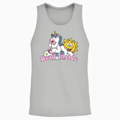 Dead Inside Kawaii Unisex Tank Top - Ash