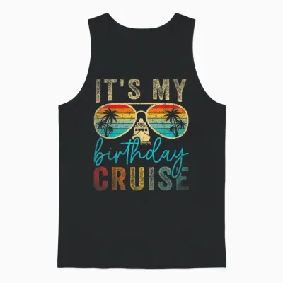 Family Birthday Cruising Sunglasses It's My Birthday Cruise Unisex Tank Top - Black