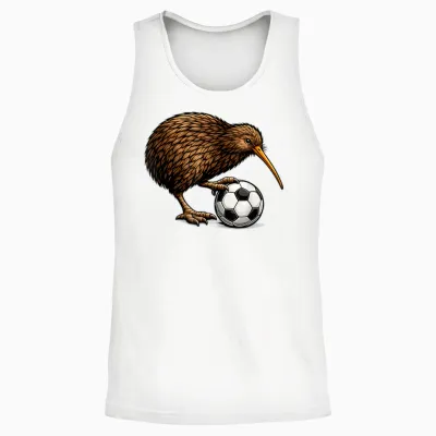 Lustiger Kiwi-Vogel Mit Fußball Neuseeland Fan Design Unisex Tank Top - White