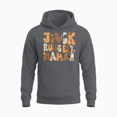 Jack Russell Terrier Groovy World's Best Jack Russell Mama Unisex Hoodie - Charcoal