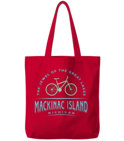 Mackinac Island Tote Bags - Red