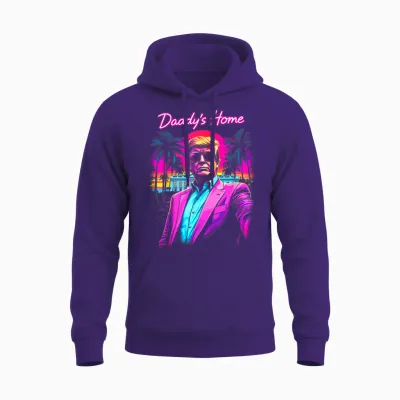 Donald Trump's Dad House Funny Meme Art Unisex Hoodie - Purple