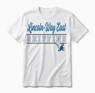 Lincoln-Way East High School Griffins C9 Unisex T-Shirt - White