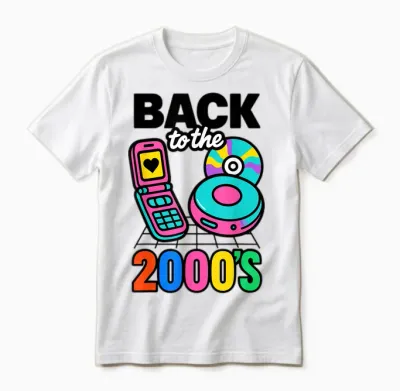 Back to the 2000s Retro Nostalgic Party Gift Unisex T-Shirt - White