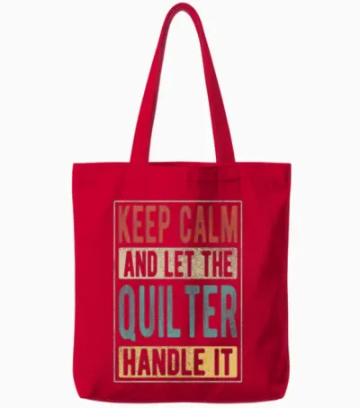 Quilter Retro Gift Tote Bags - Red