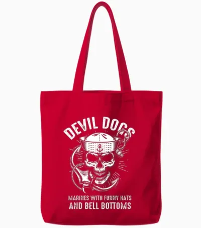 Devil Us Navy Corpsman Doc Badass Army Veteran Tote Bags - Red