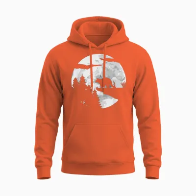 Waschbären Vollmond - Lustiger Waschbär Unisex Hoodie - Orange
