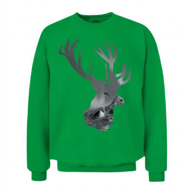 Beautiful Head of Deer Unisex Sweatshirt - Irish Green