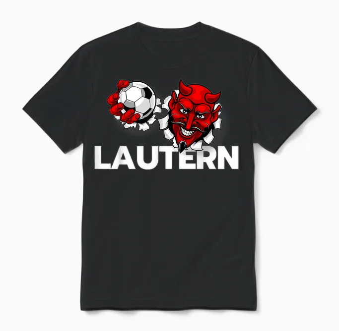 Football Lautern Verein Kaiserslautern Lautre Stadt Pfalz T-Shirt, Black Unisex T-Shirt in Black