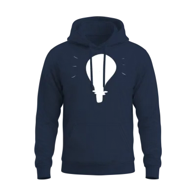 Glow Light Bulb Light Icon Unisex Hoodie - Navy