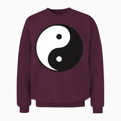 Yin Yang Unisex Sweatshirt - Maroon