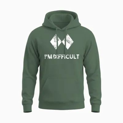 Ski I'm Difficult Skiing Skier Snowboard Snowboarder Gift Unisex Hoodie - Military Green