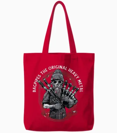 Bagpiper Bagpipes-Music Scotland Bagpipe-Sounds Tote Bags - Red