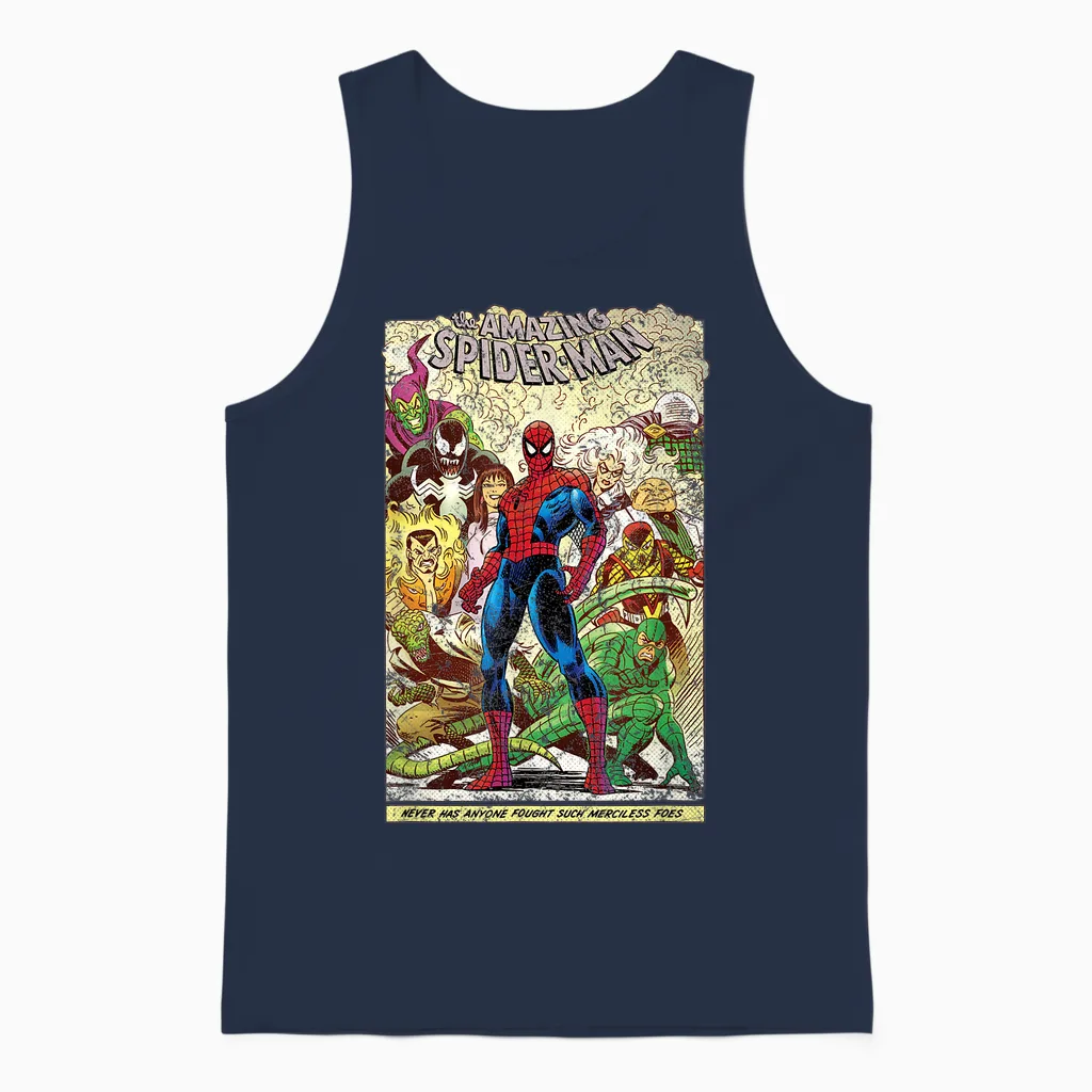 Marvel the Amazing Spider-Man Comic Unisex Tank Top in Navy