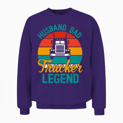 Retro Vintage Trucker Dad Unisex Sweatshirt - Purple