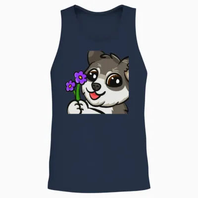 Dog Flower Unisex Tank Top - Navy