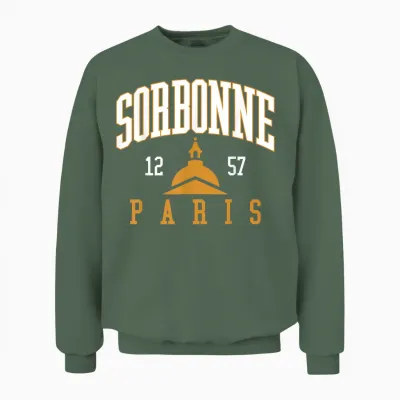Panthéon 1257 Arched Sorbonne Paris Administrative District Unisex Sweatshirt - Military Green