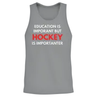 Education Is Important but Hockey Is Importanter Unisex Tank Top - Sport Grey – 2