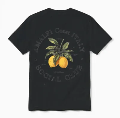 Amalfiküste T -Shirt Italien Retro Coquette Bow Amalfi Coast Unisex T-Shirt - Black
