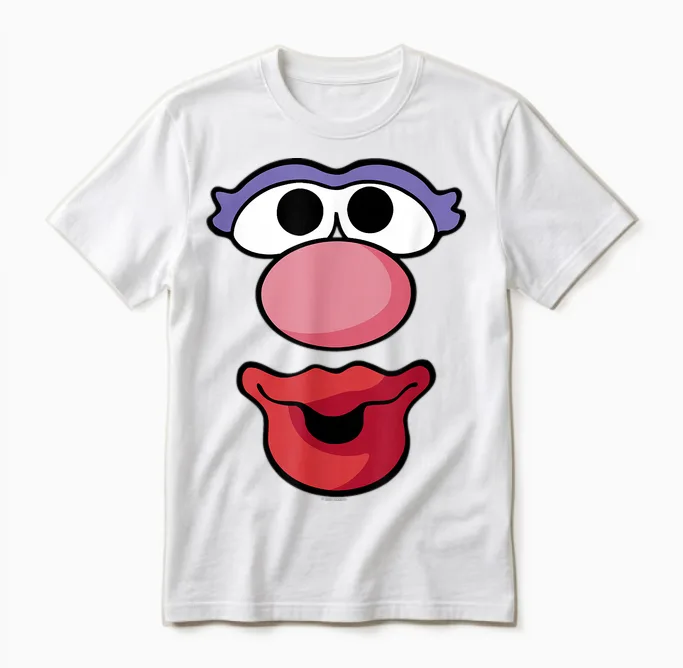 Mr. Potato Head Halloween Mrs. Potato Head Big Face Unisex T-Shirt in White