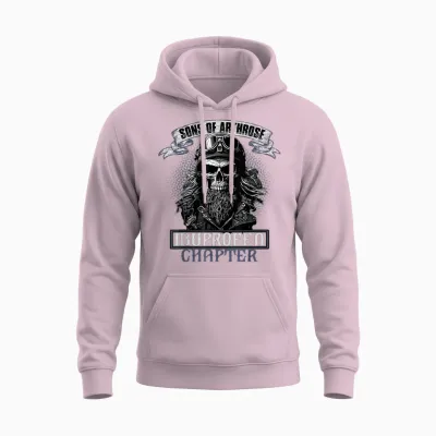 Sons of Arthrosis Ibuprofen Chapter Biker Motorcyclist T-Shirt, Black Unisex Hoodie - Light Pink