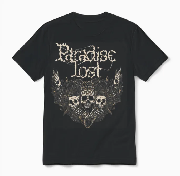Paradise Lost - 'gotischer Schädel' Unisex T-Shirt in Black