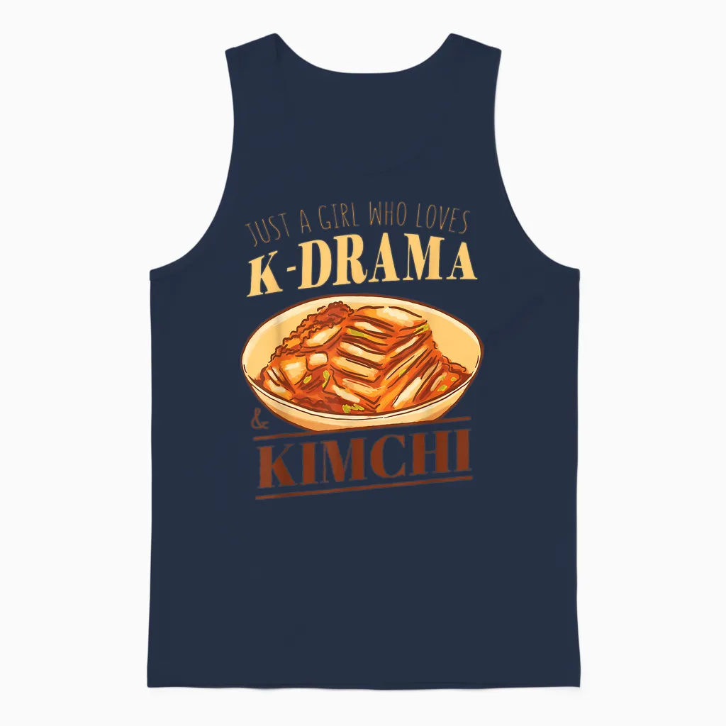 Mädchen Liebt Kimchi Und Koreanisches Drama Korea K-Pop Love K-Drama Unisex Tank Top in Navy